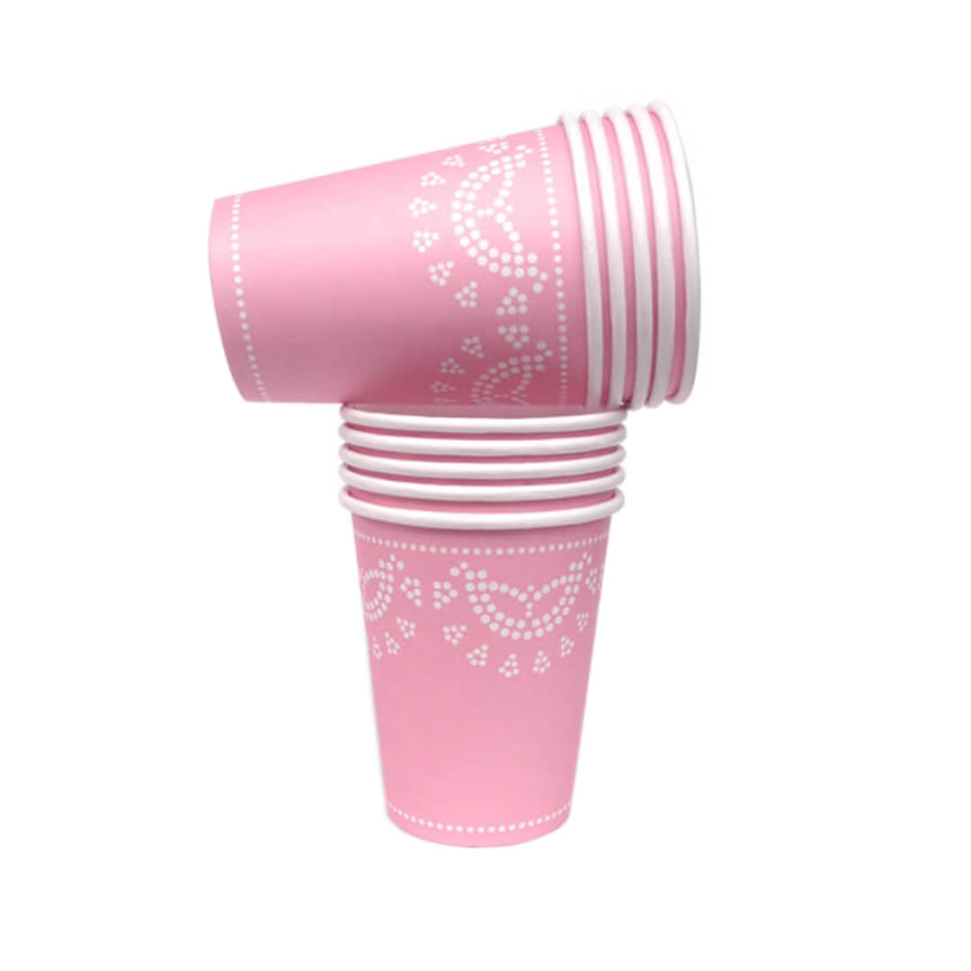 Pink Lovely Lace Paper Cups - bubblegum market