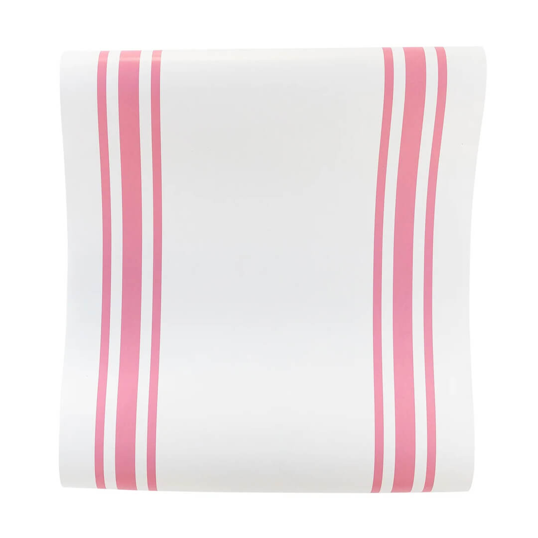 Pink - Striped Paper Table Runner - bubblegum market