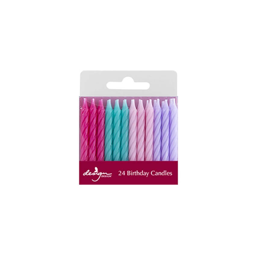 Pink & Teal Mix Twist Birthday Candles - bubblegum market