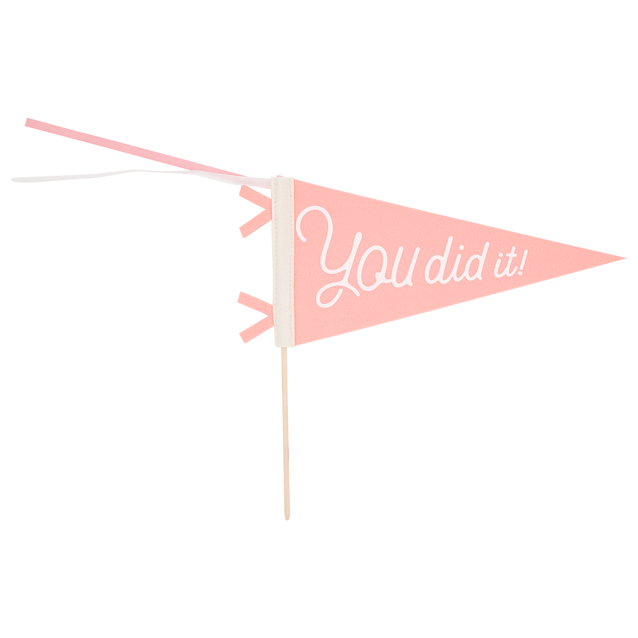 Pink You Did It Felt Pennant Banner - bubblegum market