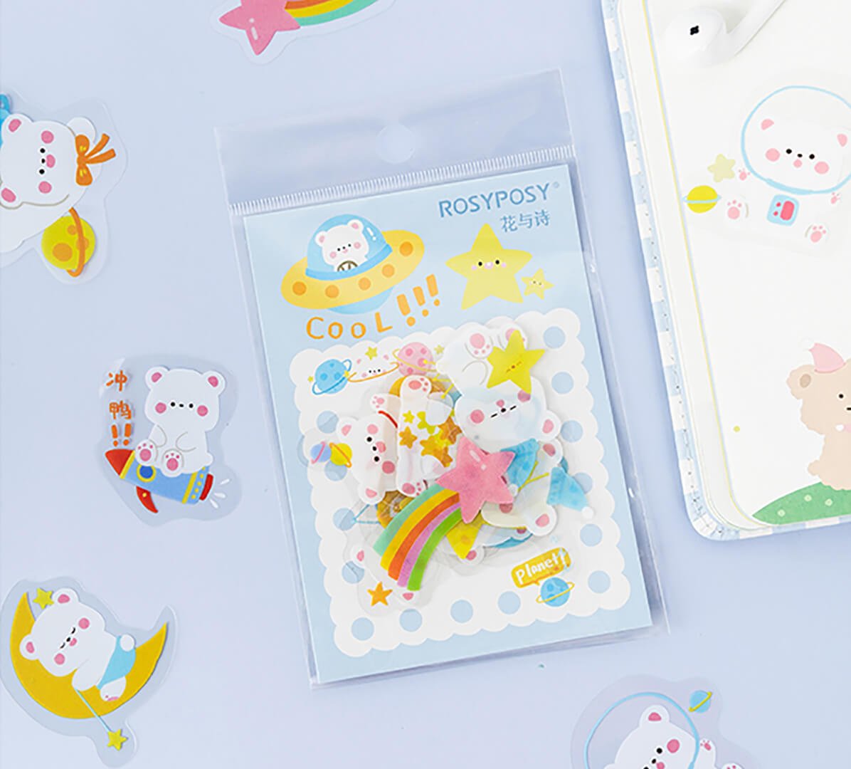 Planet Bear Die Cut Deco Stickers - bubblegum market