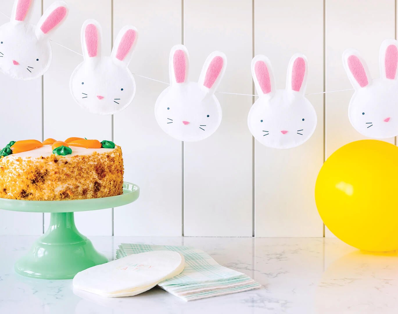 Puffy Felt Bunny Head Banner - bubblegum market