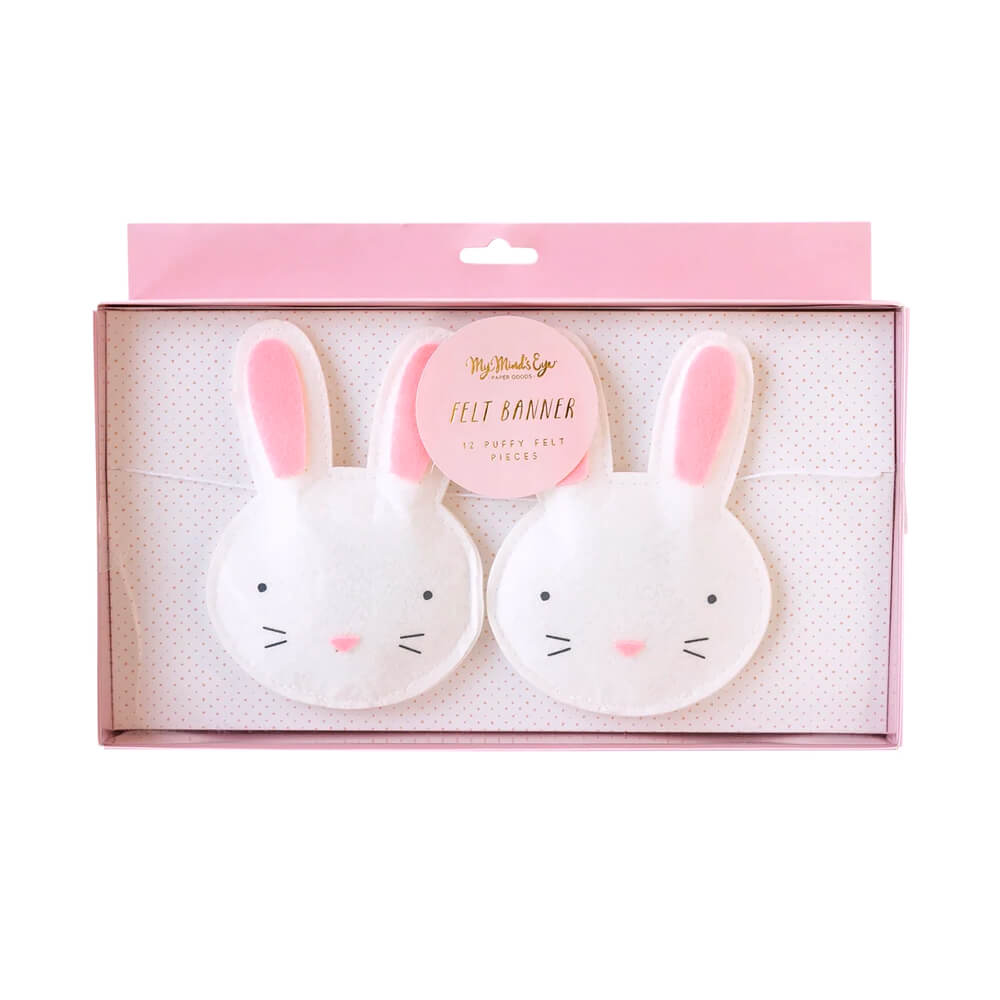 Puffy Felt Bunny Head Banner - bubblegum market