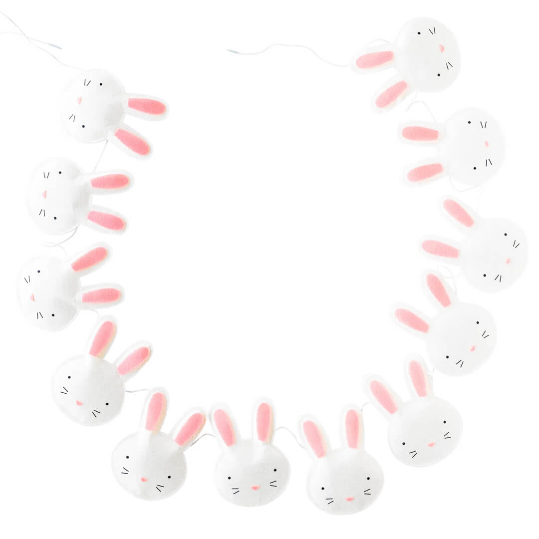 Puffy Felt Bunny Head Banner - bubblegum market
