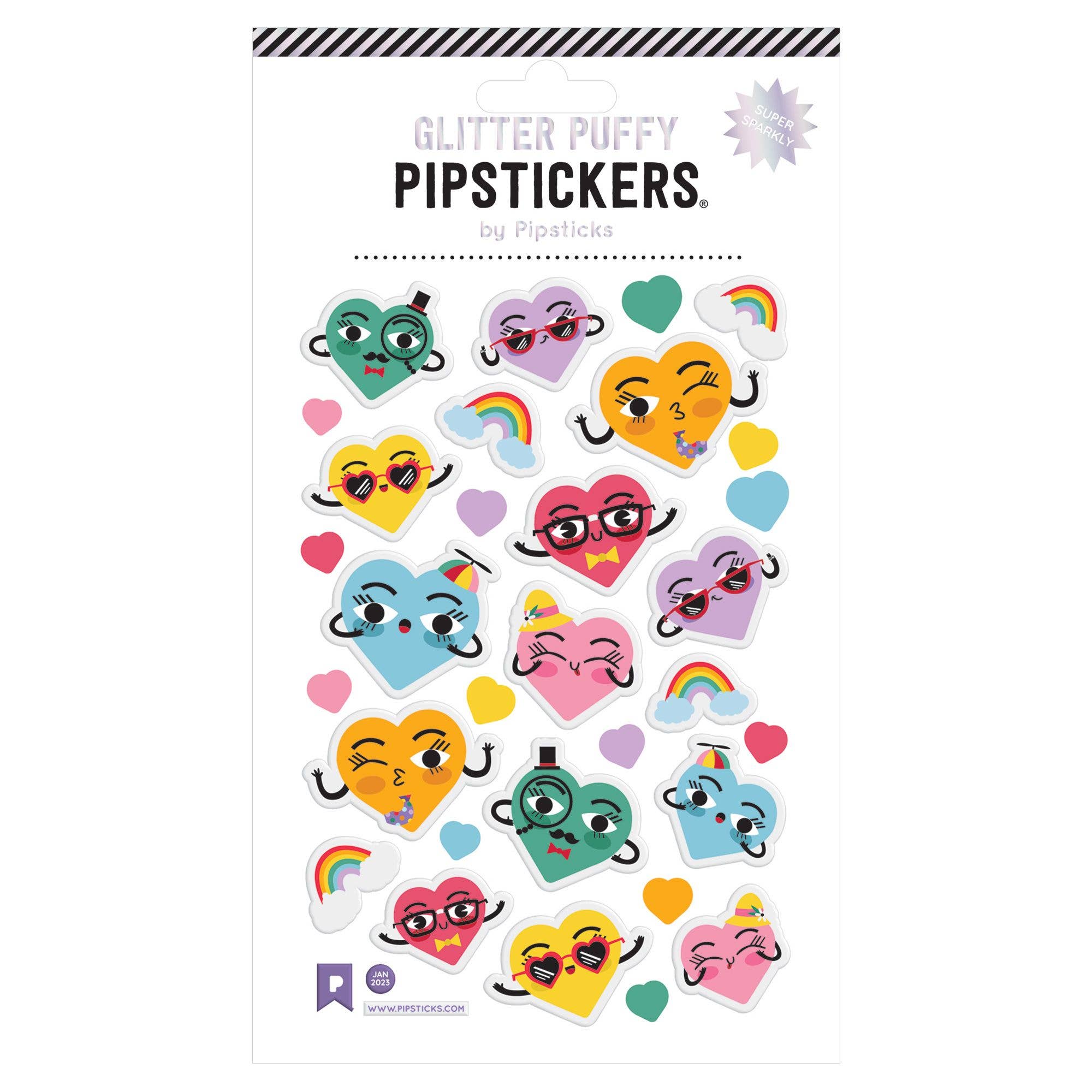 Puffy Huggable Hearts Stickers - bubblegum market