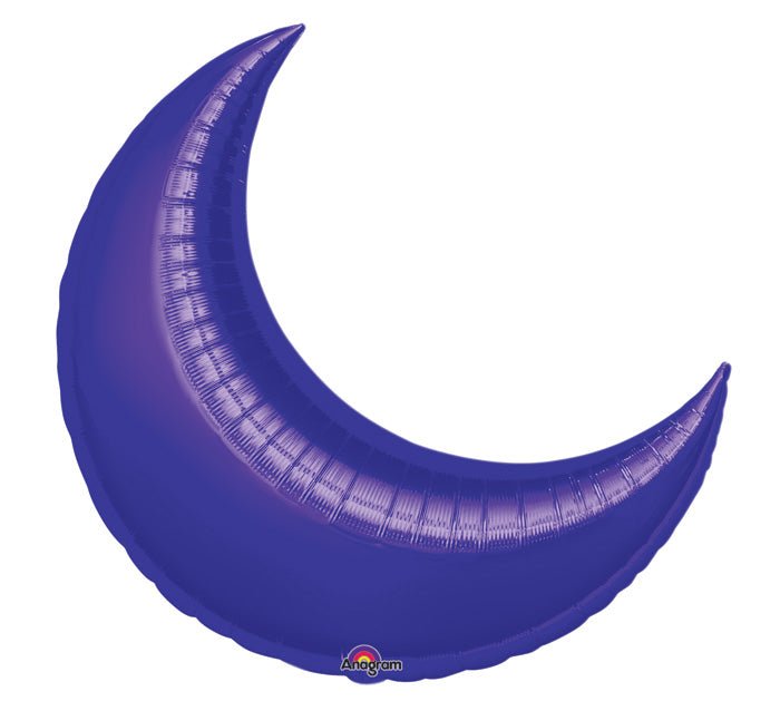 Purple Crescent Moon Foil Balloon 26" - bubblegum market