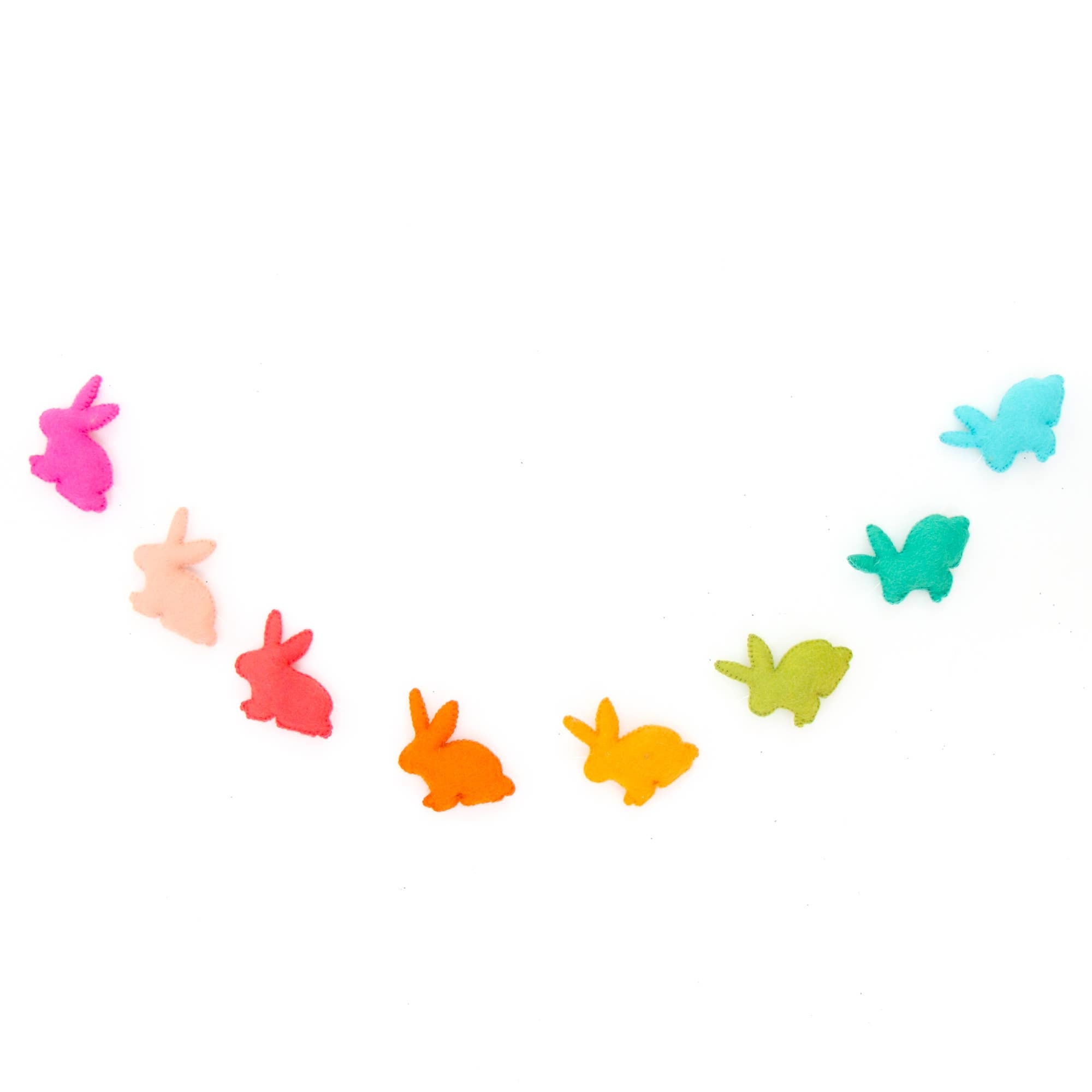 Rainbow Bunny Felt Garland - bubblegum market