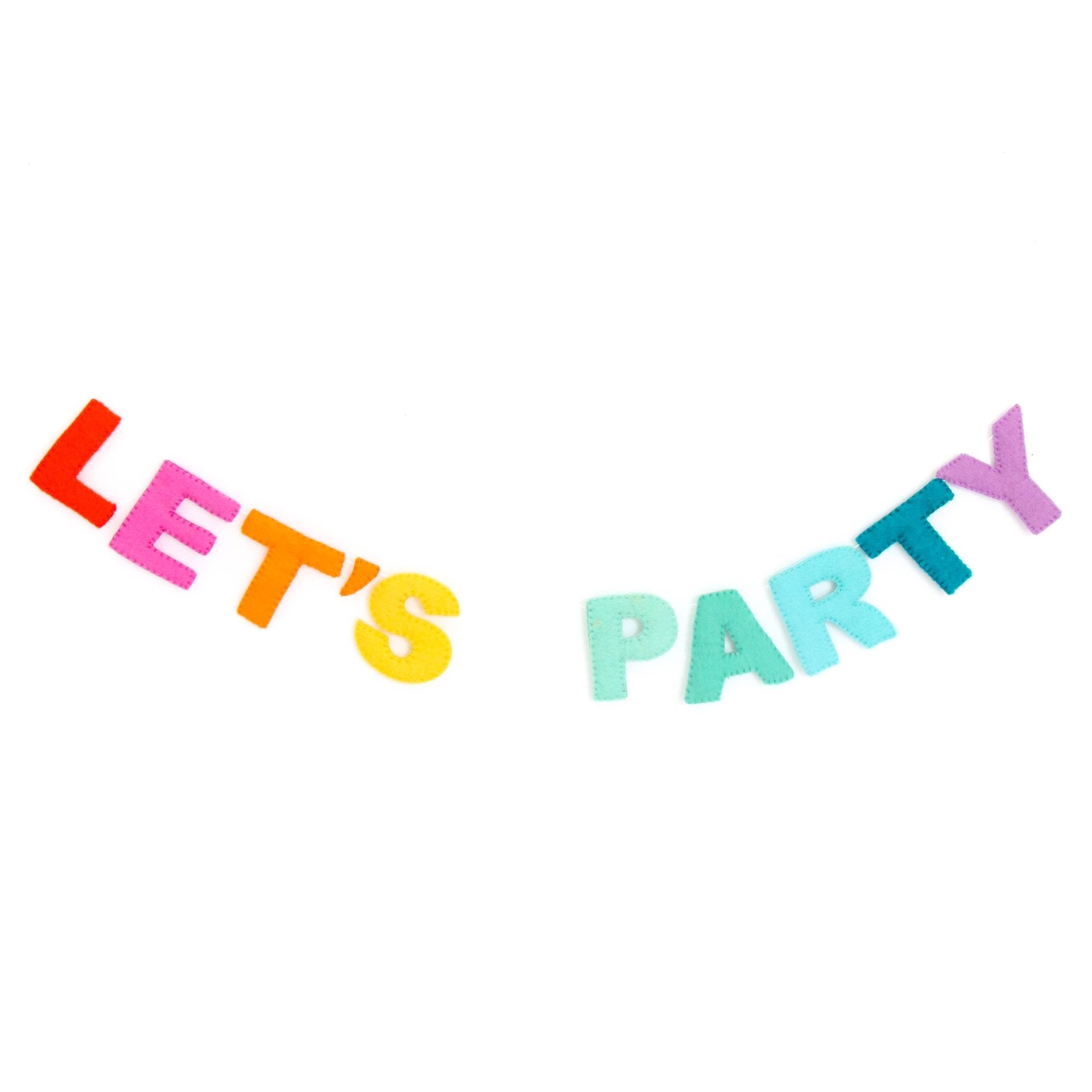 Rainbow LET’S PARTY Felt Garland - bubblegum market