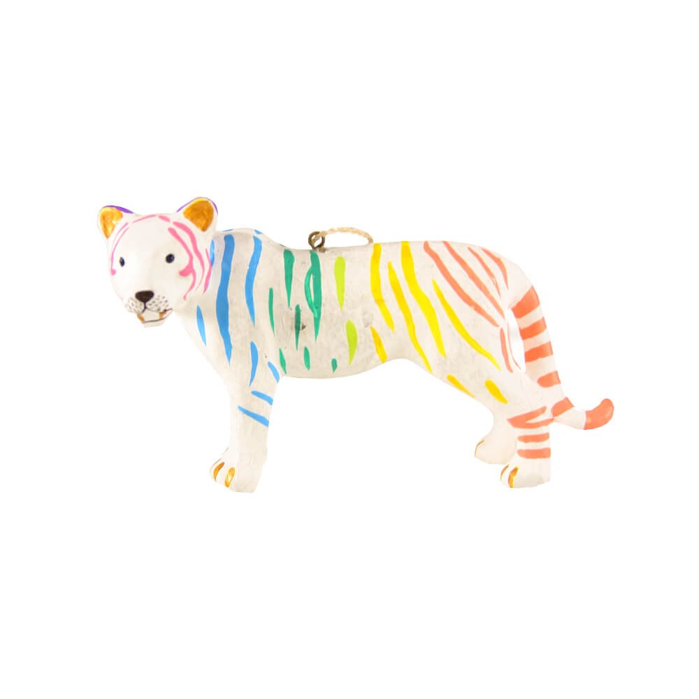 Rainbow Striped Mystic Tiger Ornament 4" - bubblegum market