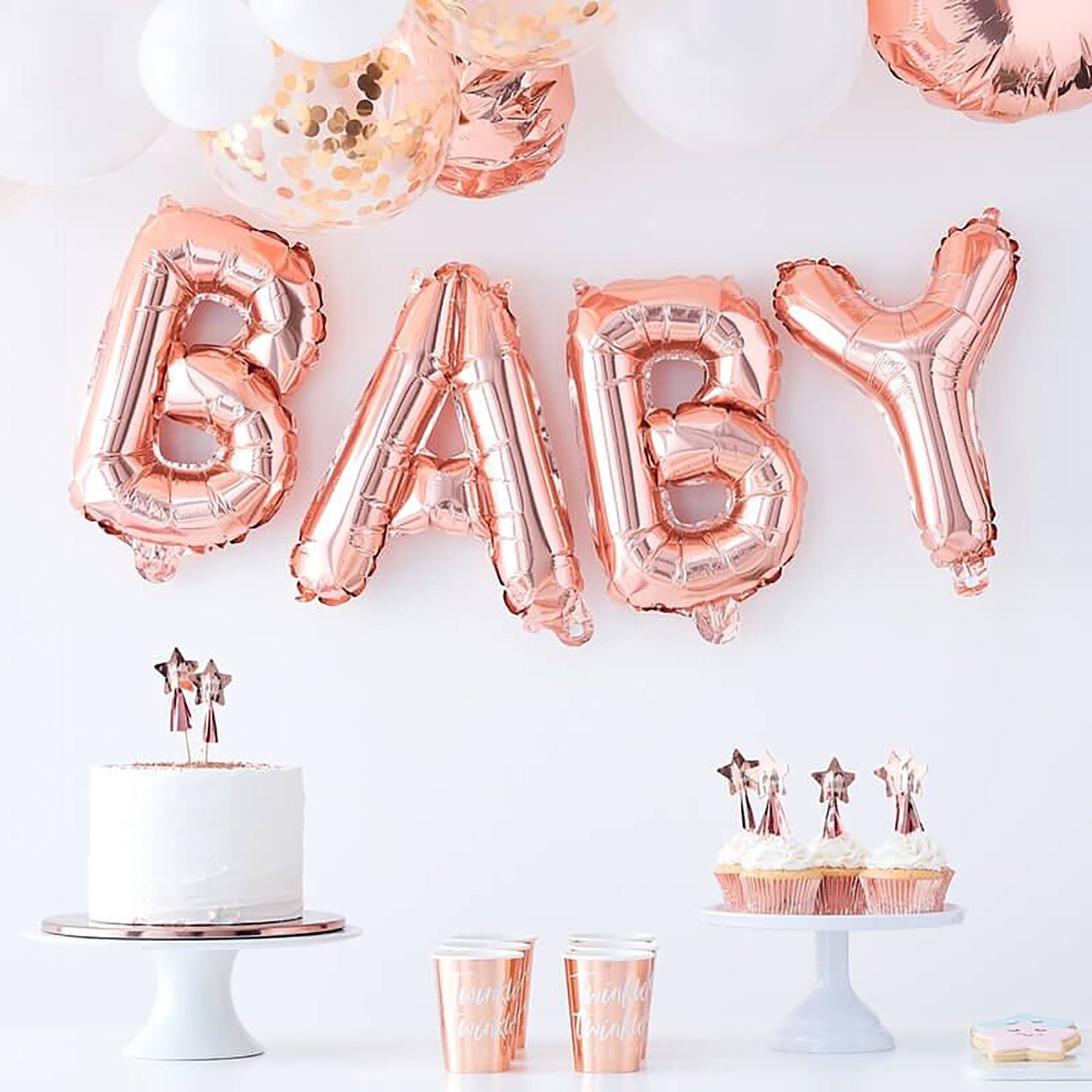 Rose Gold BABY Shower Balloon Bunting - bubblegum market
