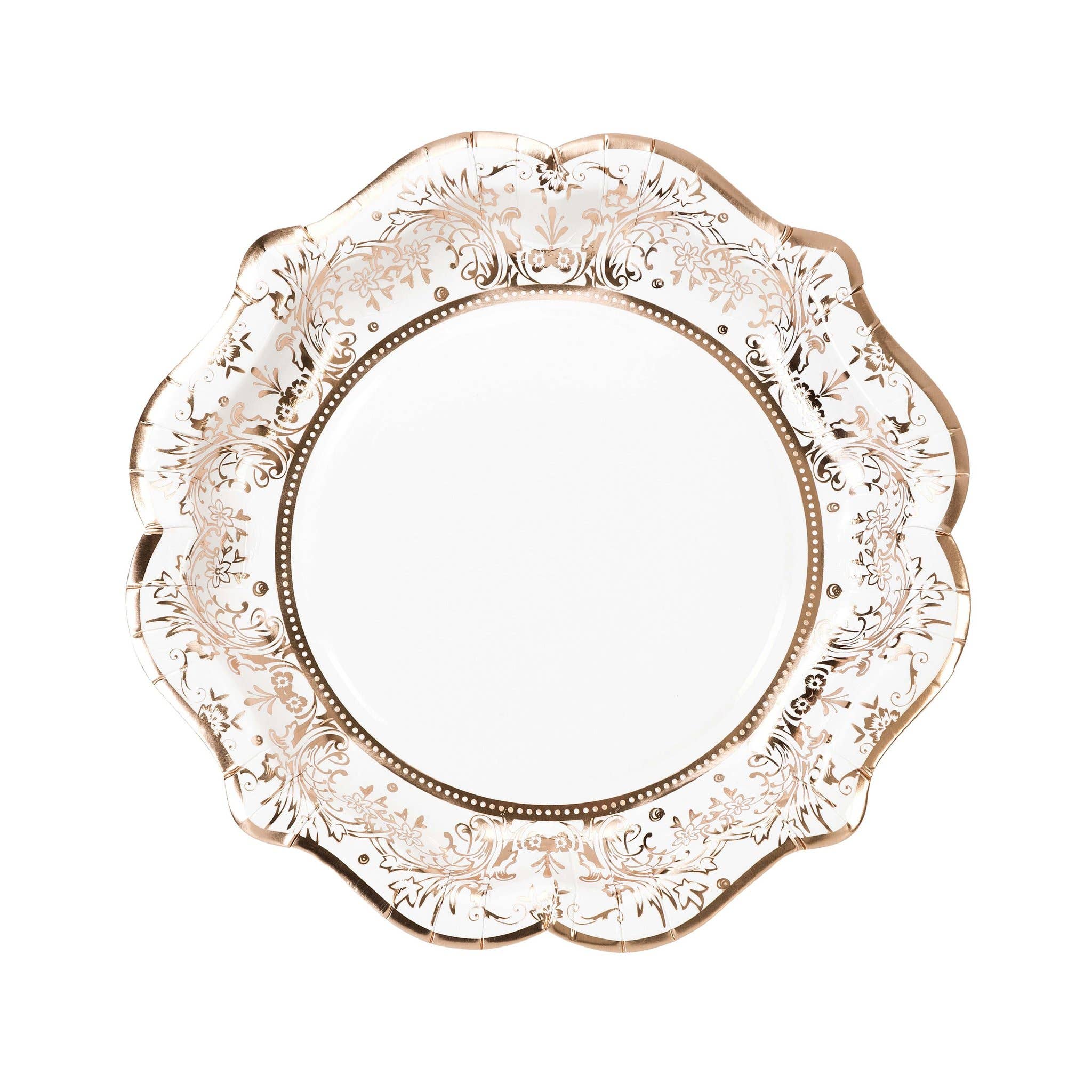 Rose Gold Party 'Porcelain' Paper Plates 8.75" - bubblegum market