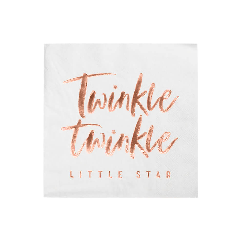 Rose Gold Twinkle Twinkle Baby Shower Napkins - bubblegum market