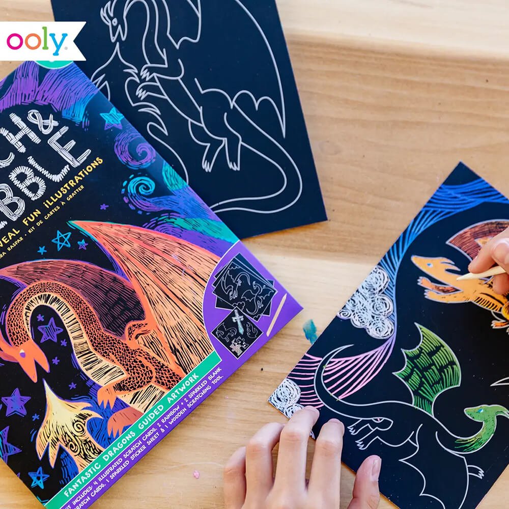 Scratch & Scribble Art Kit: Fantastic Dragons - bubblegum market