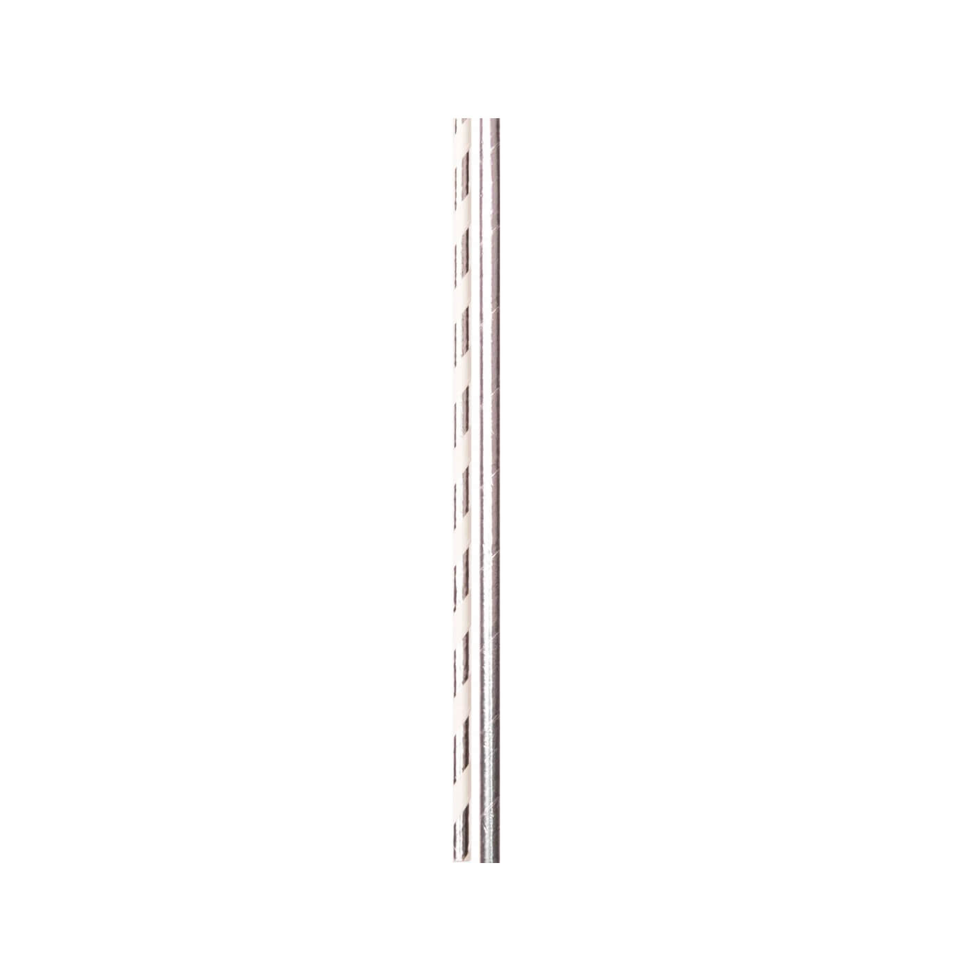 Silver Foil Solid & Stripes Paper Party Straws - bubblegum market