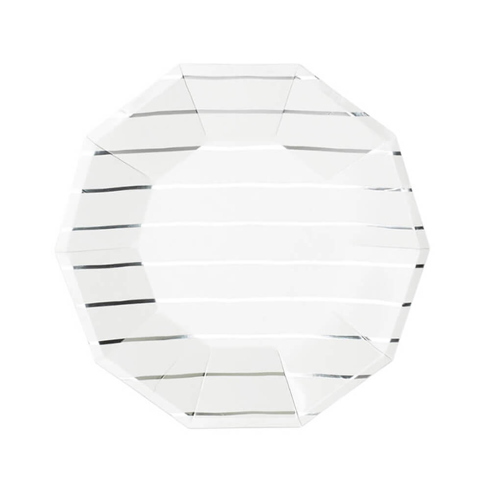 Silver Frenchie Striped Petite Plates 7.5" - bubblegum market
