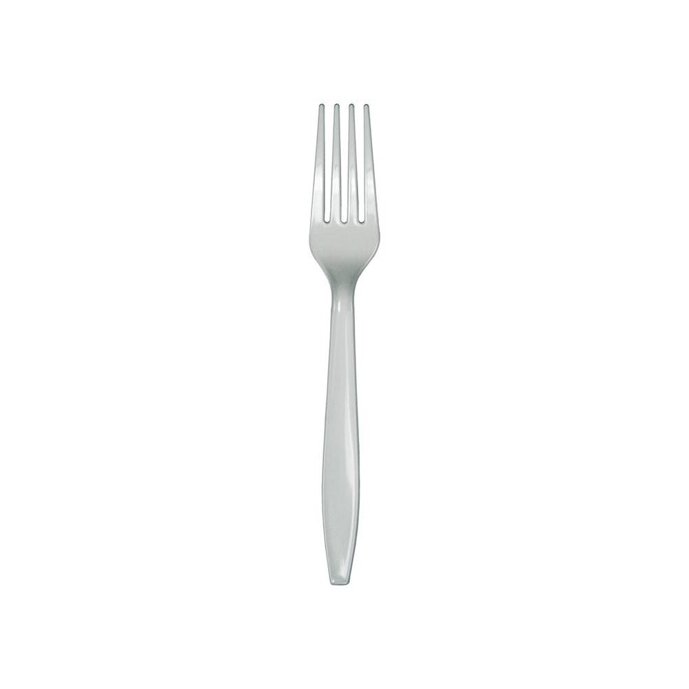 Silver Plastic Forks 24ct - bubblegum market