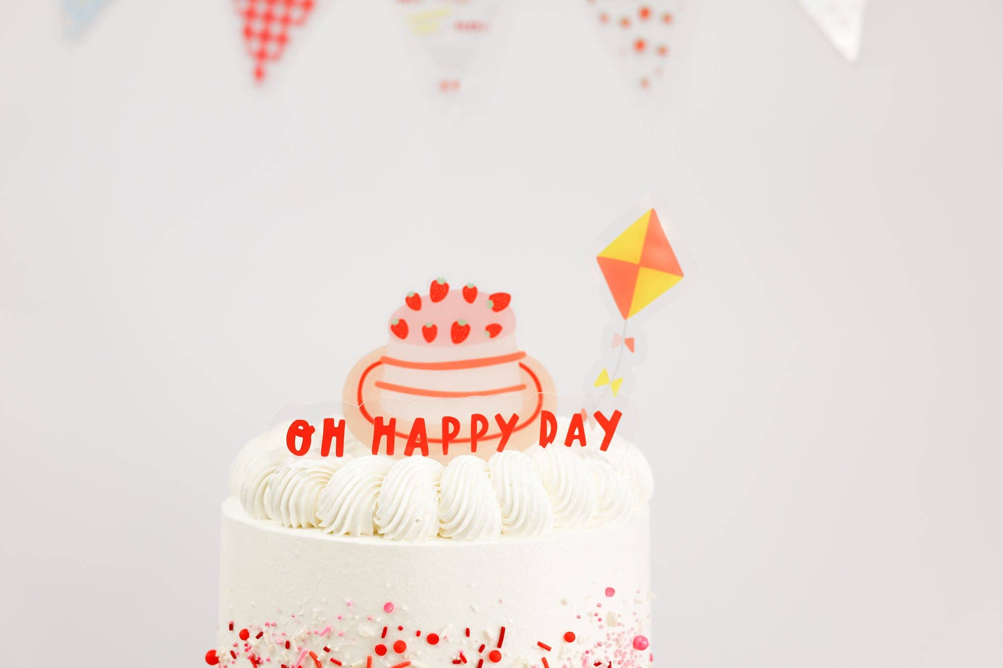 STRAWBERRY PICNIC Acrylic Cake Topper Set - bubblegum market