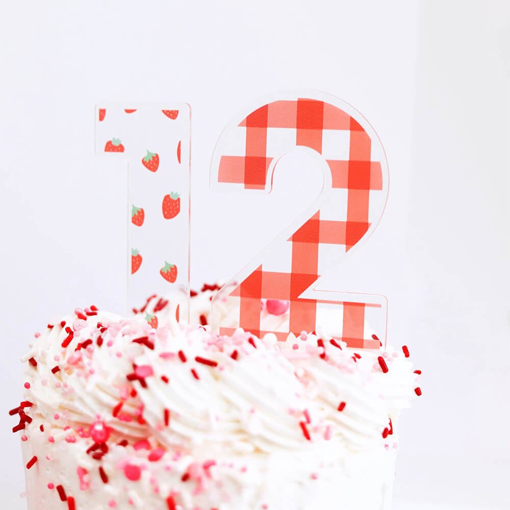 STRAWBERRY PICNIC Acrylic Number Set 0 - 9 - bubblegum market