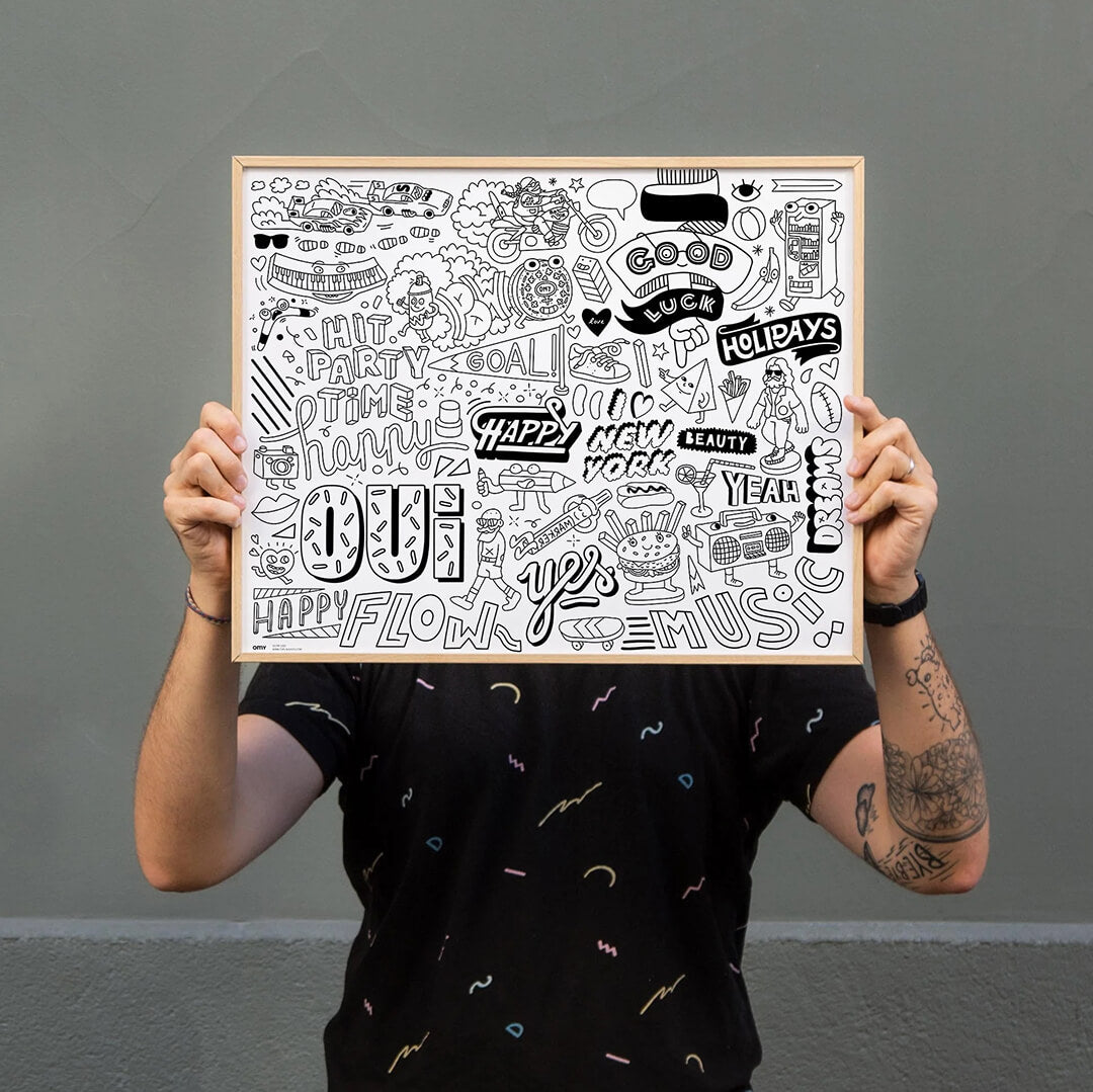 Street Art Coloring Pocket Poster - bubblegum market