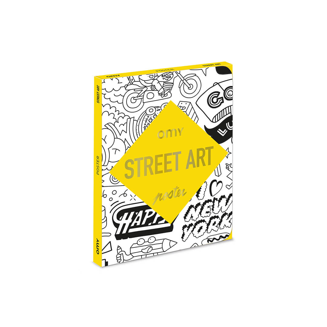 Street Art Coloring Pocket Poster - bubblegum market