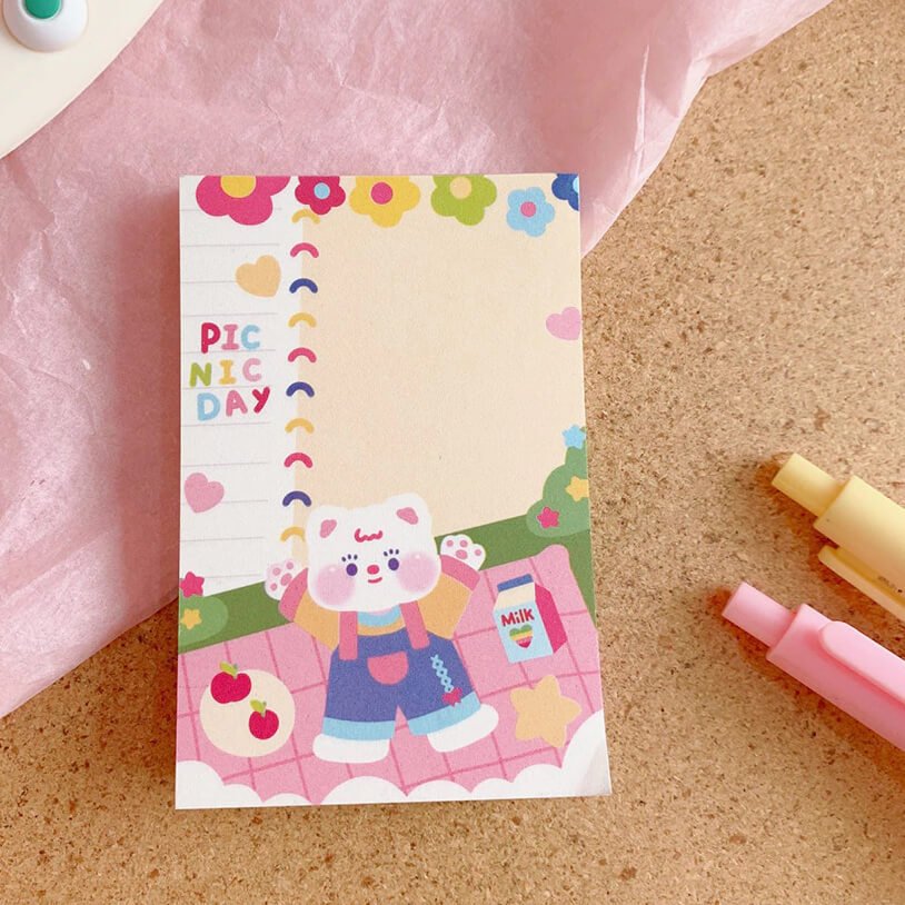 Super Kawaii Rainbow Memo Pad - bubblegum market
