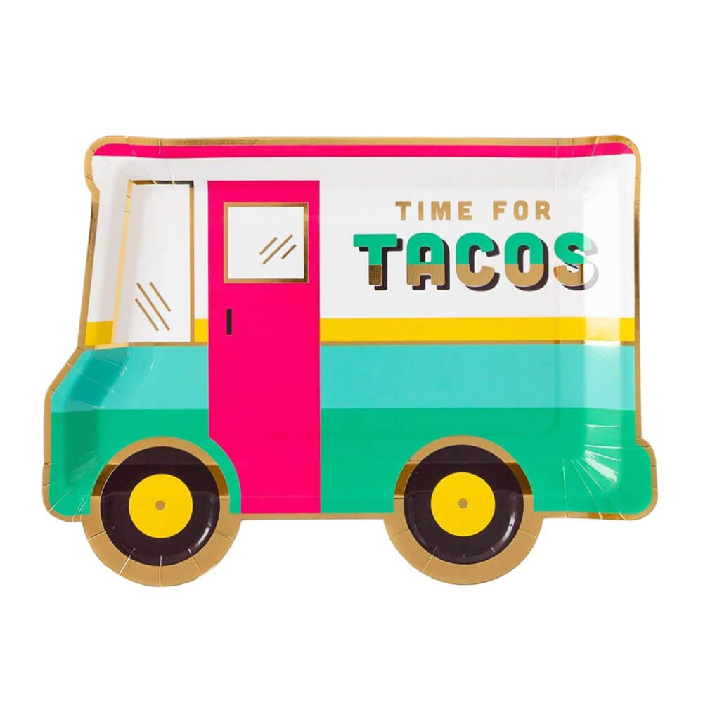 Taco Truck Paper Plates 10" - bubblegum market