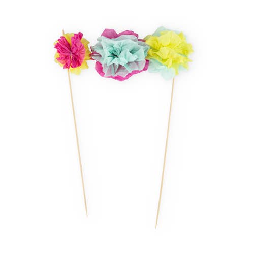 Tissue Flowers Cake Topper - bubblegum market