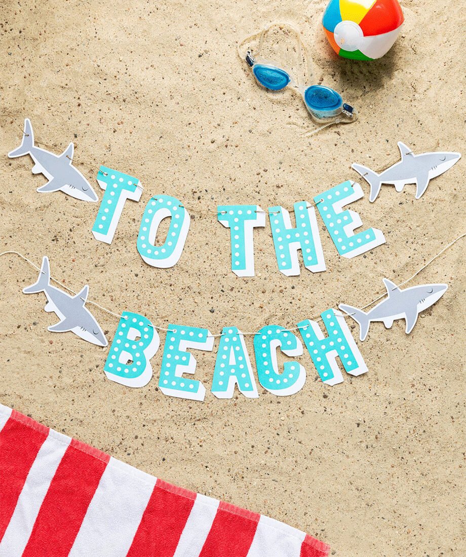 To the Beach Shark Banner - bubblegum market