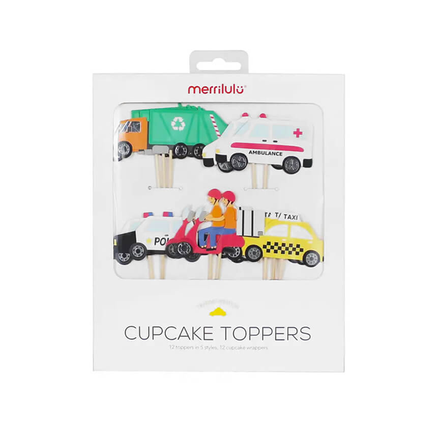 Transportation Party Cupcake Toppers - bubblegum market