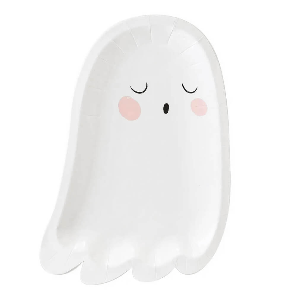 Trick - or - Treat Ghost Shaped Plates 9" - bubblegum market