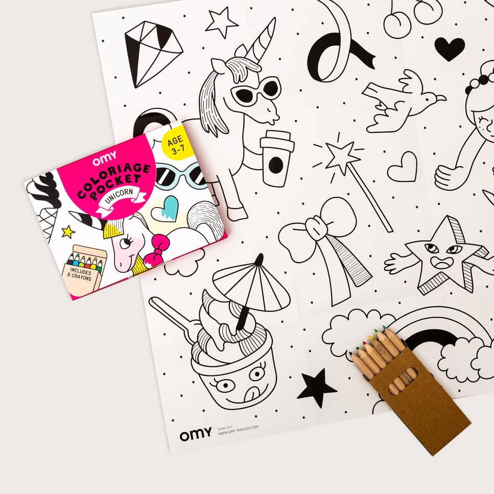 Unicorn Coloring Pocket Poster - bubblegum market