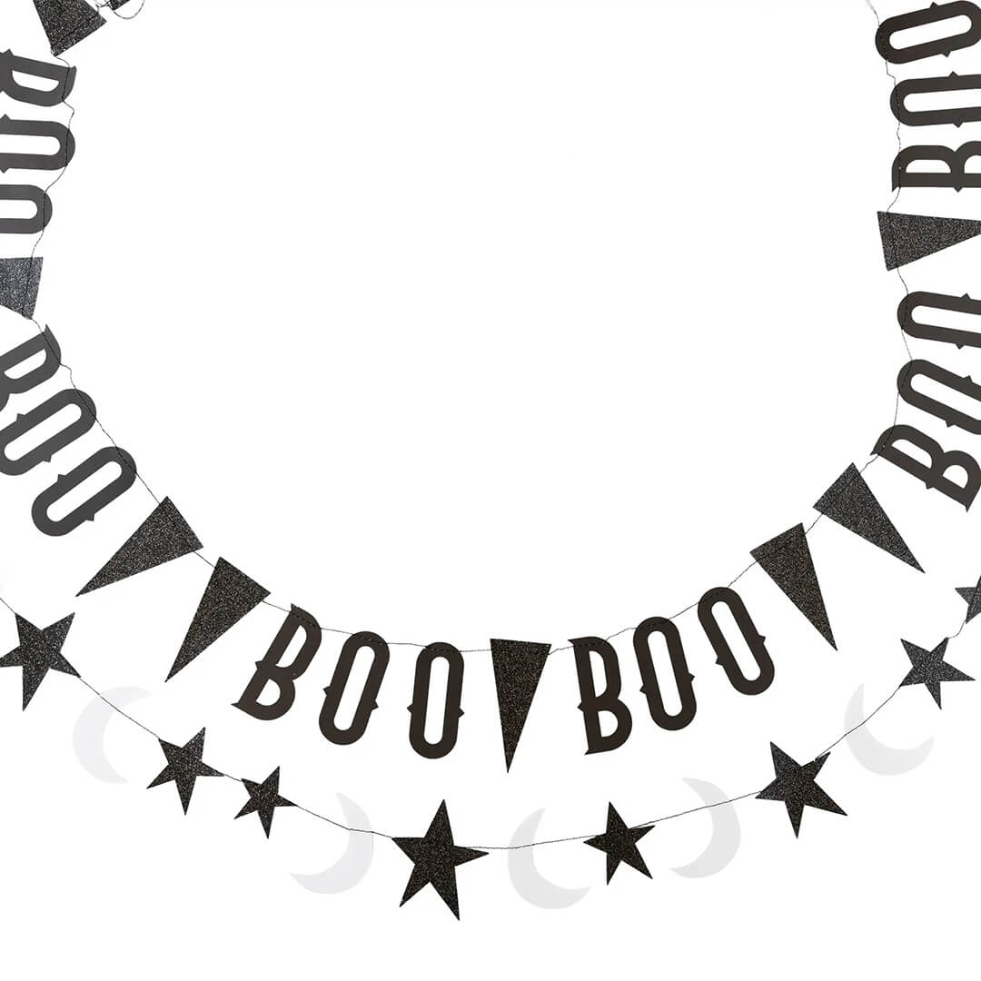 Vintage Halloween Boo With Stars Banner Set - bubblegum market