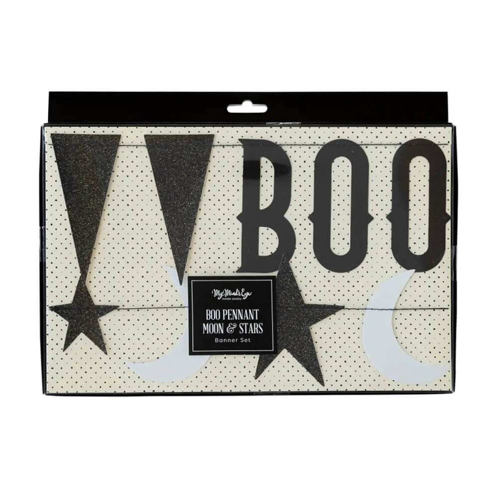 Vintage Halloween Boo With Stars Banner Set - bubblegum market