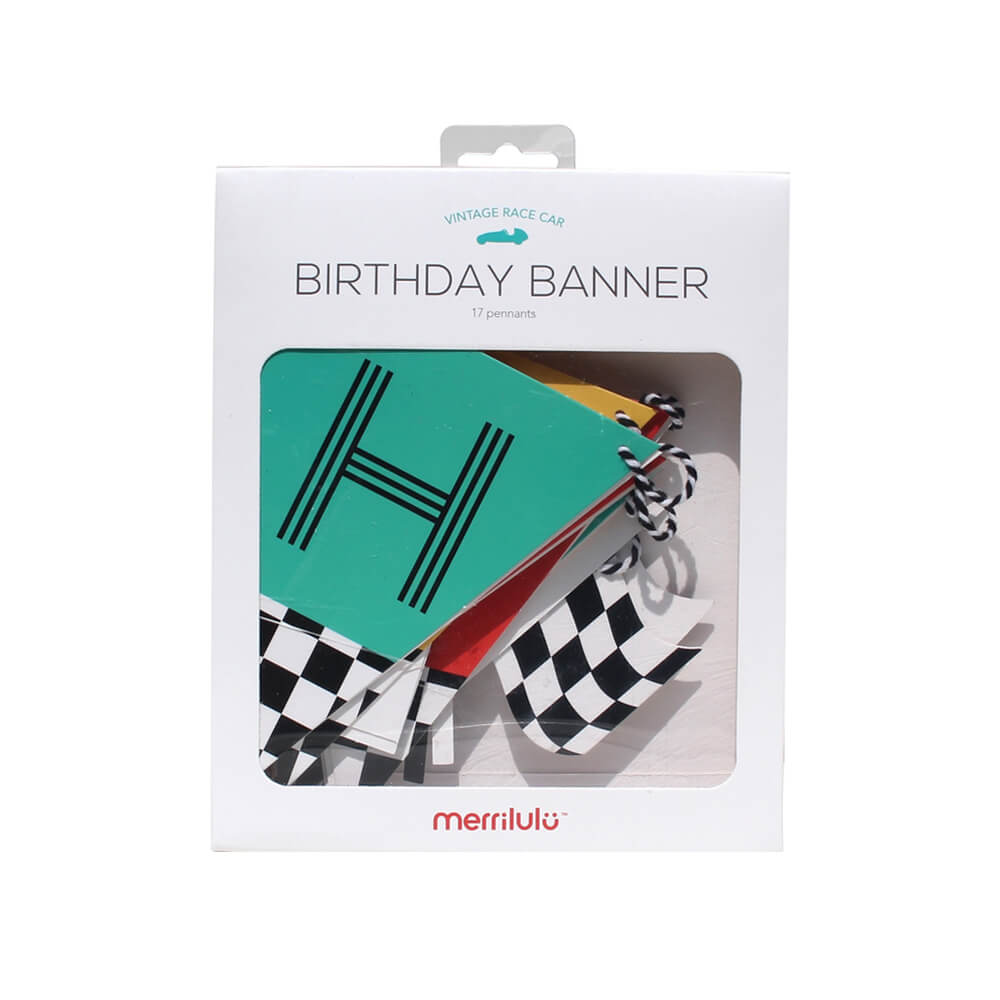 Vintage Race Car Birthday Banner - bubblegum market