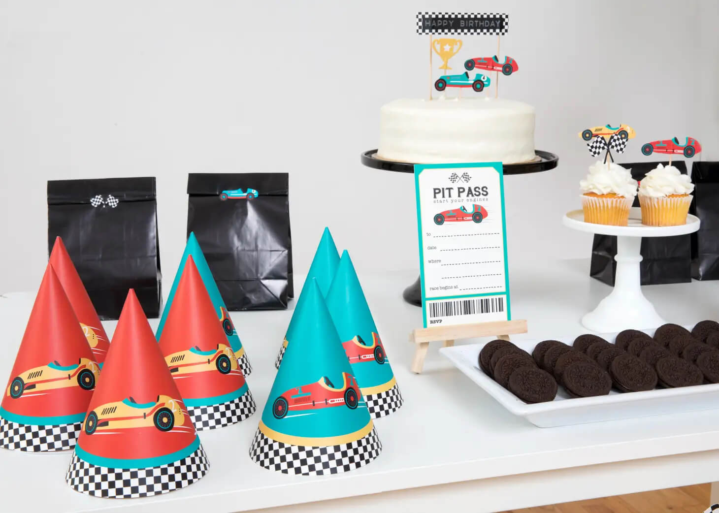 Vintage Race Car Party Hats - bubblegum market