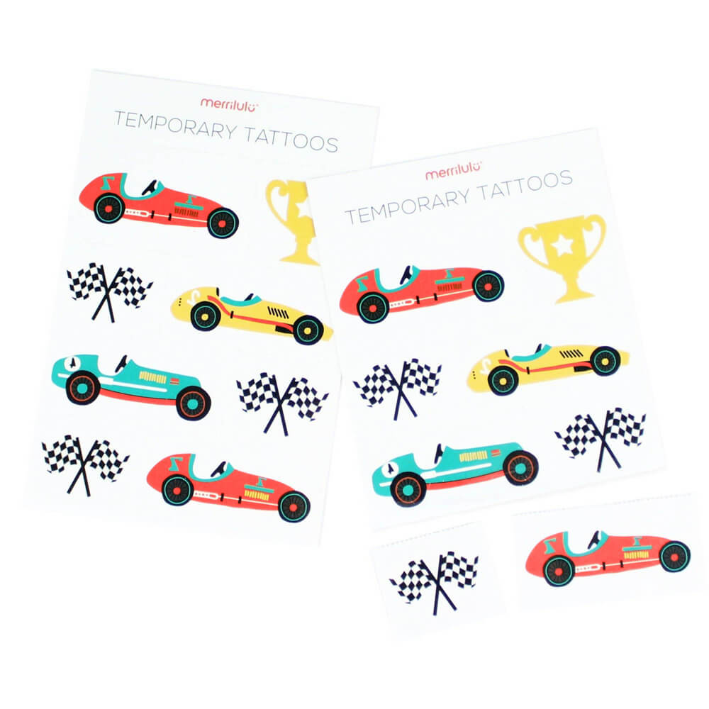 Vintage Race Car Party Temporary Tattoos - bubblegum market
