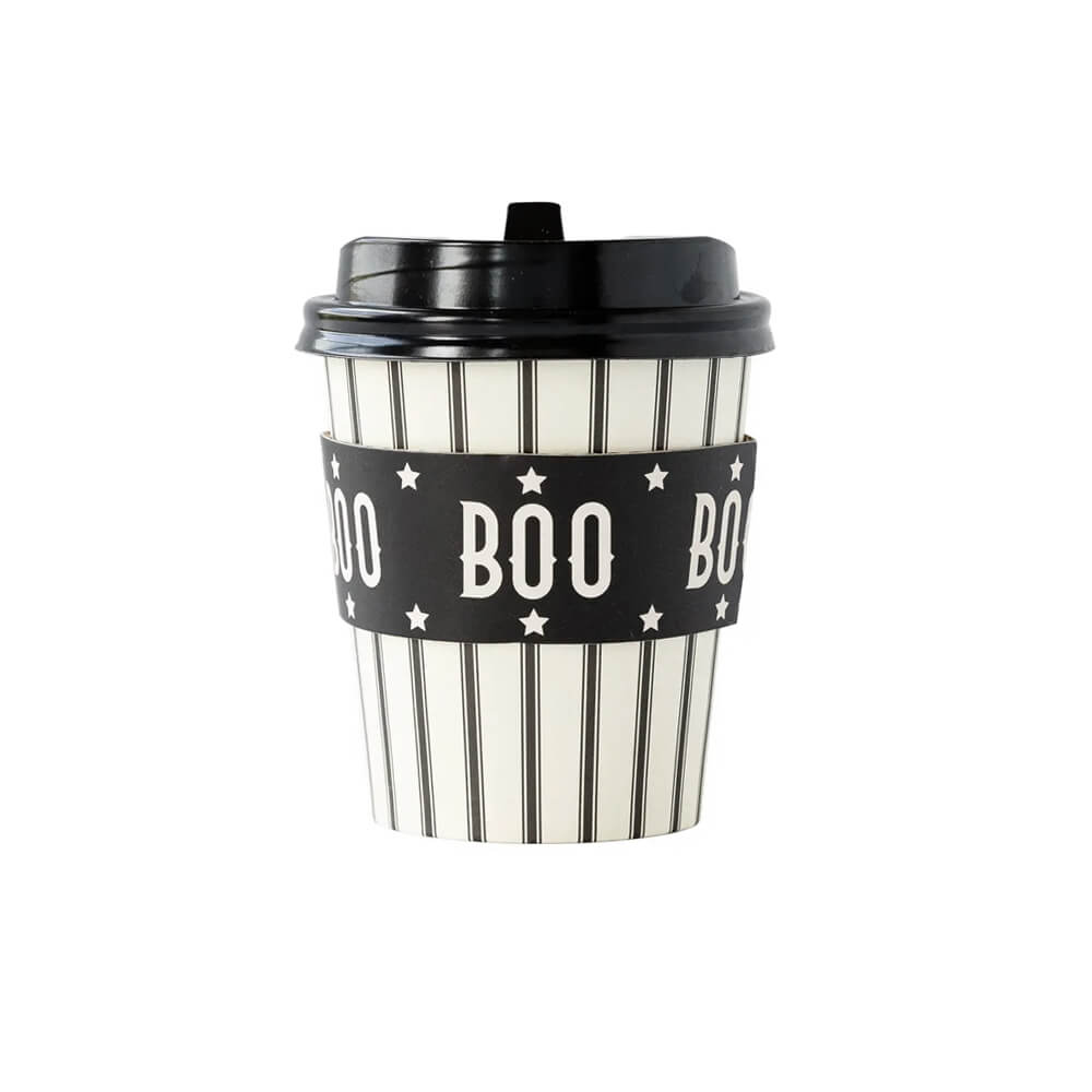 Vintage Stripe Halloween Boo Cozy To Go Cup - bubblegum market