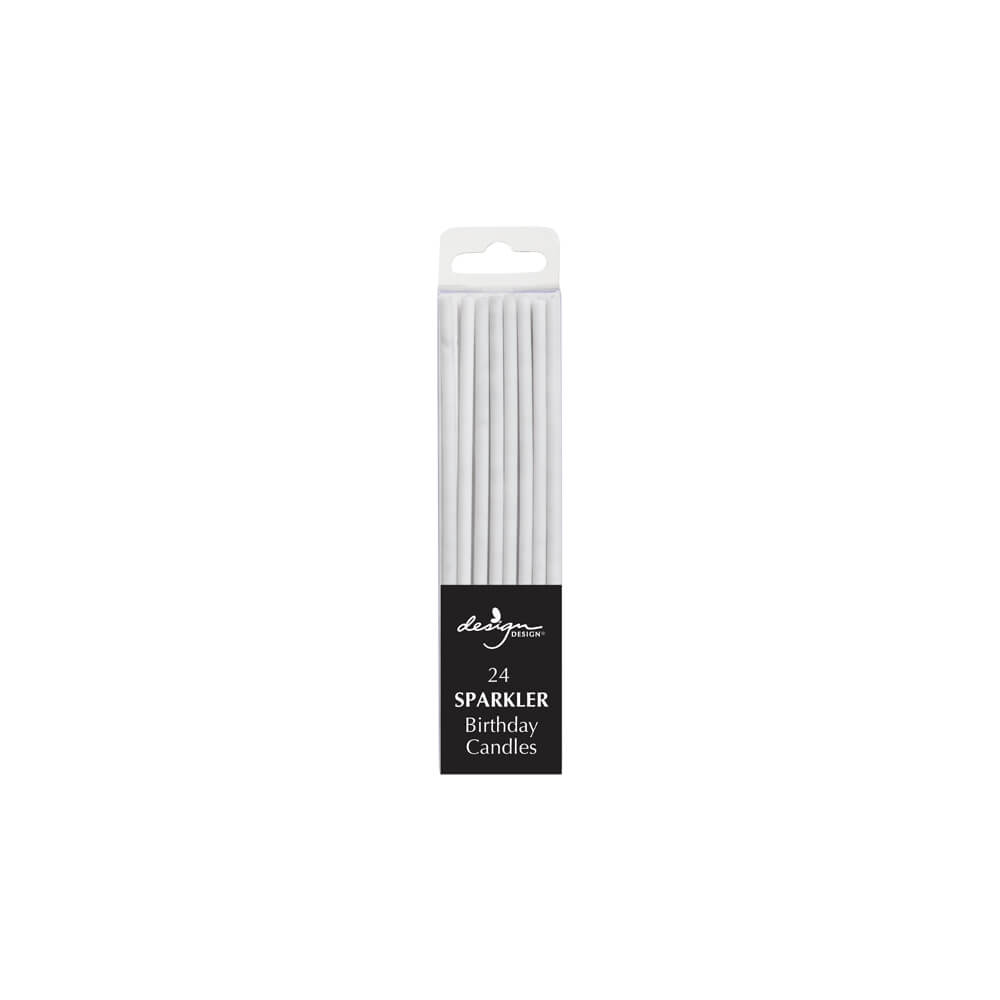 White Sparkler Skinny Birthday Candles - bubblegum market
