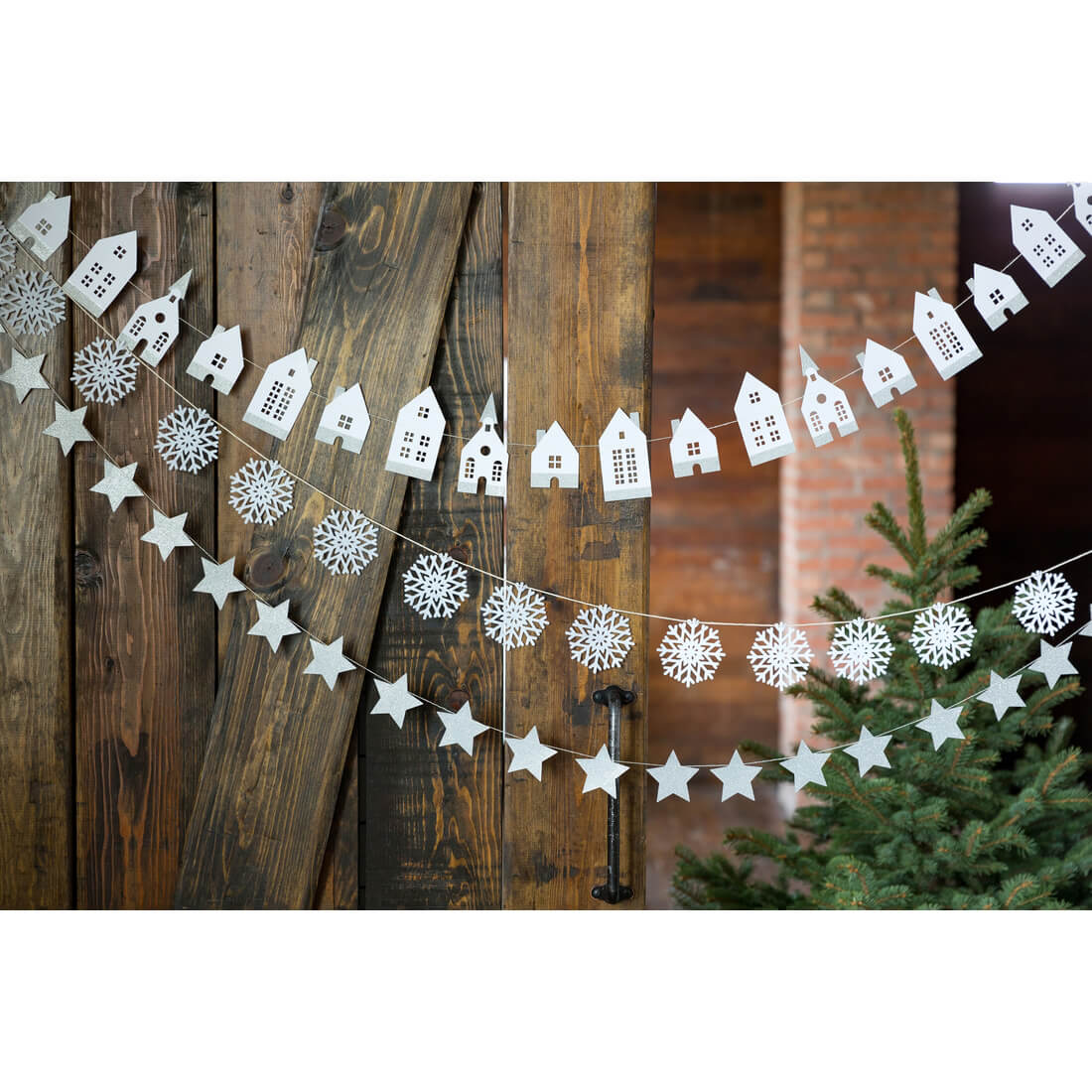 Winter White House Banner - bubblegum market