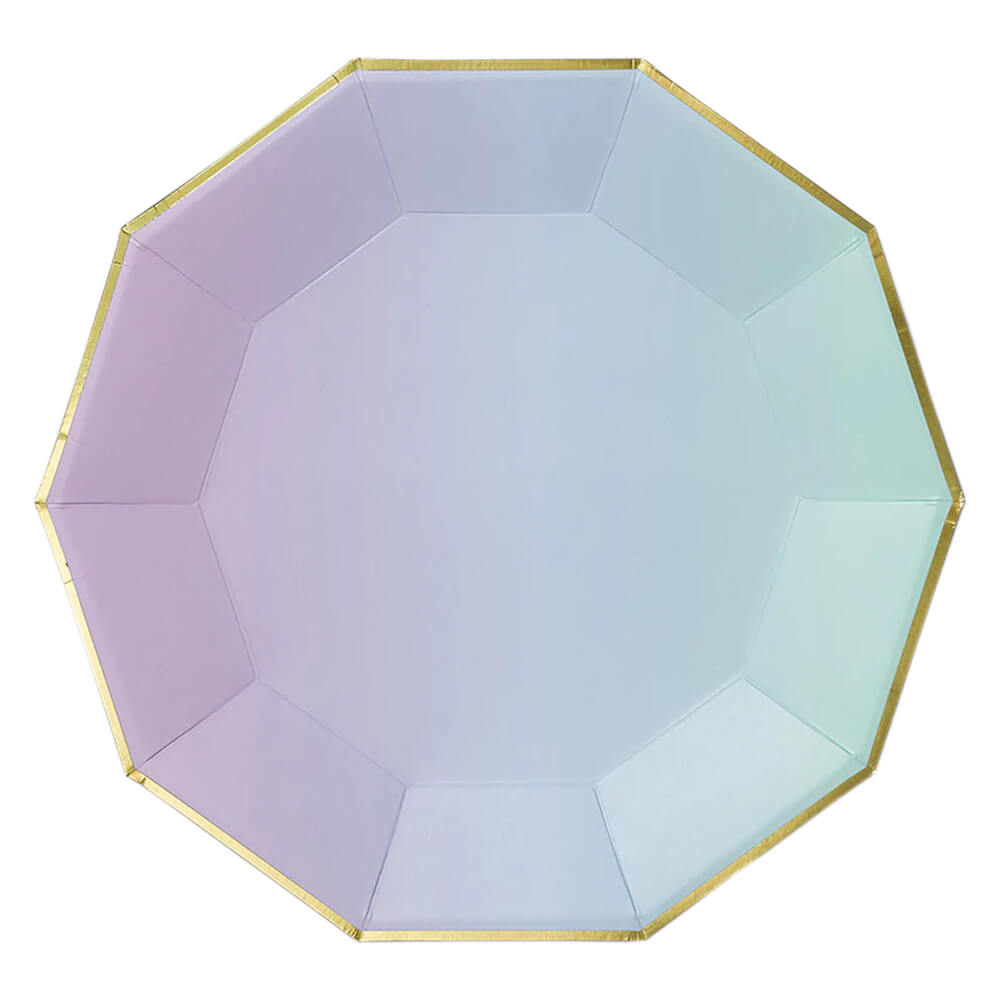 Yes Way, Ombre Large Paper Plates 9.25" - bubblegum market