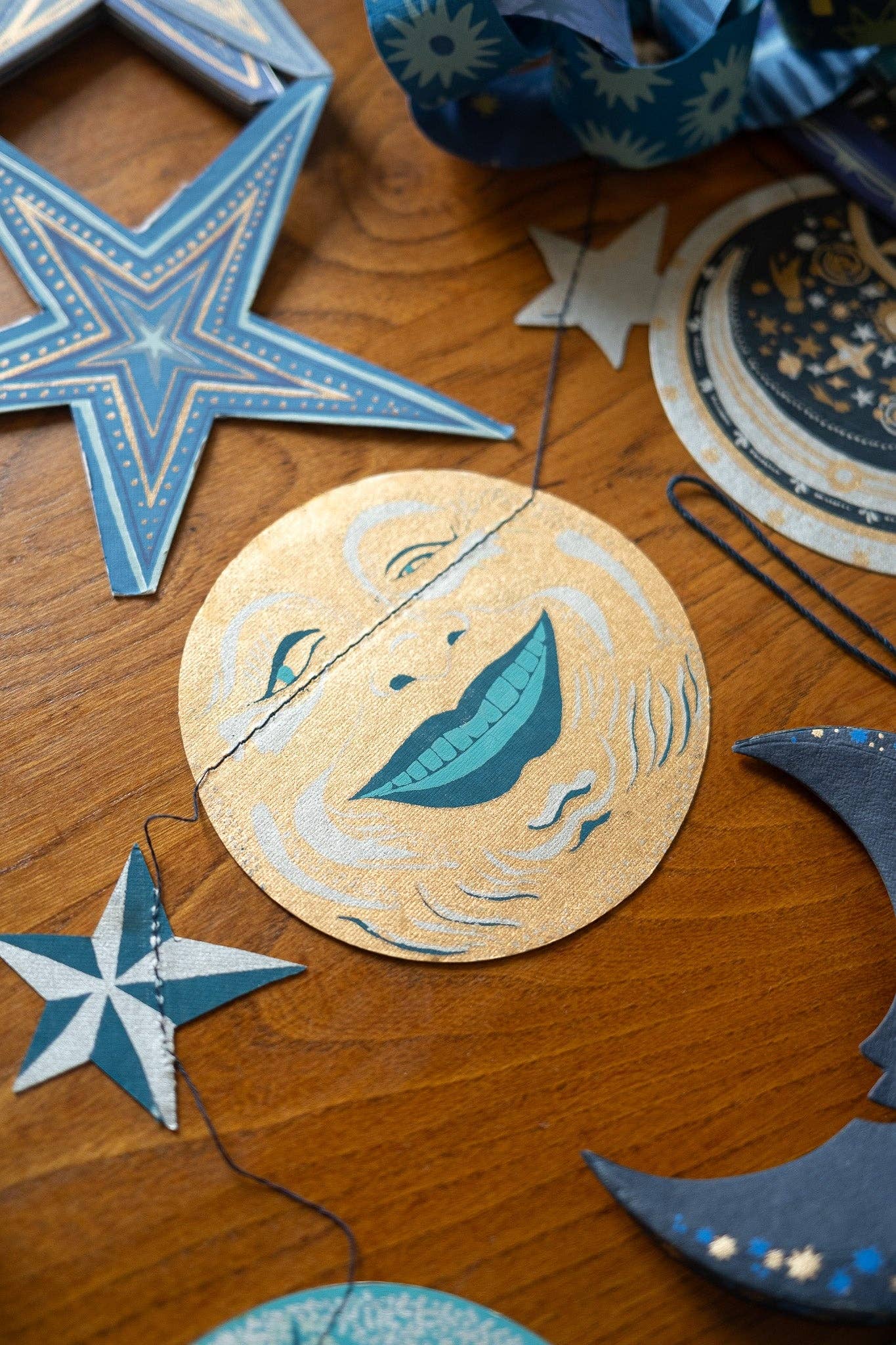 Man on the Moon Sewn Garland