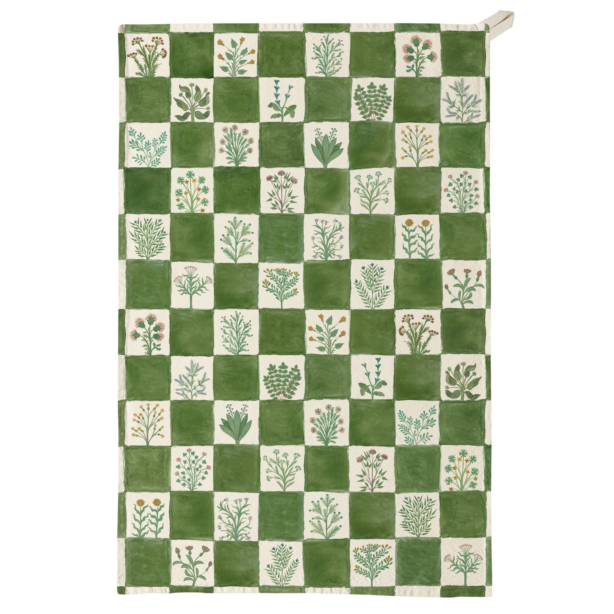 15th Century Illustrated Herbs Organic Cotton Tea Towel - bubblegum market