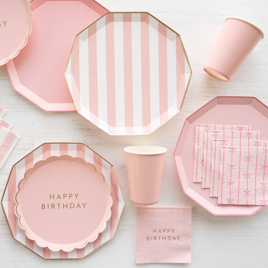 Petal Pink Signature HAPPY BIRTHDAY Small Plates 8.5"