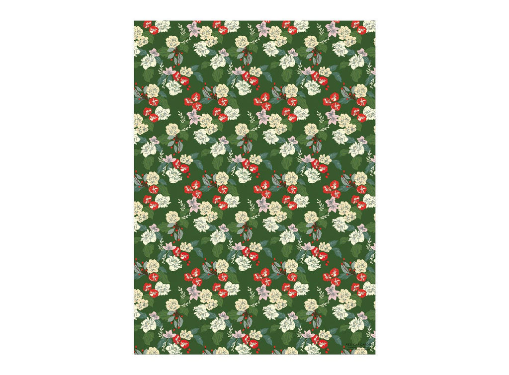 Festive Blooms Holiday Wrapping Paper Sheets (Roll of 3)