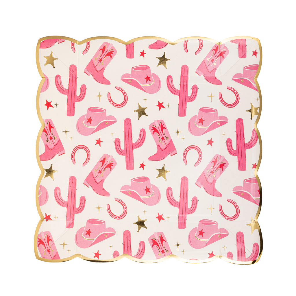 Cowgirl Pattern Paper Plates 9"