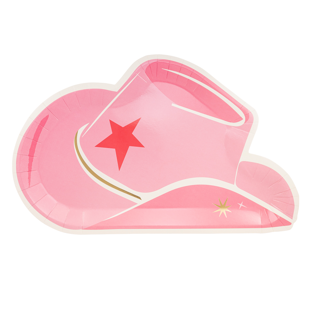 Cowgirl Hat Shaped Paper Plates 12"