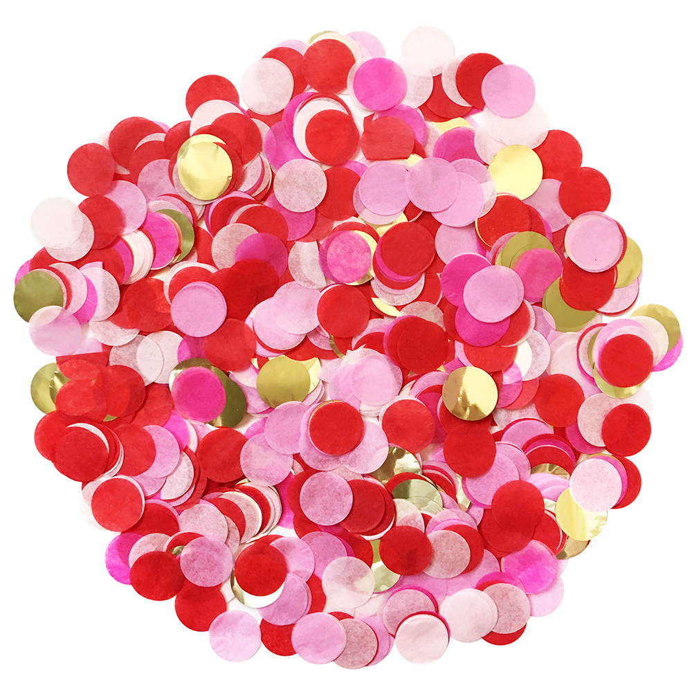 Red, Pink & Gold Valentine's Confetti