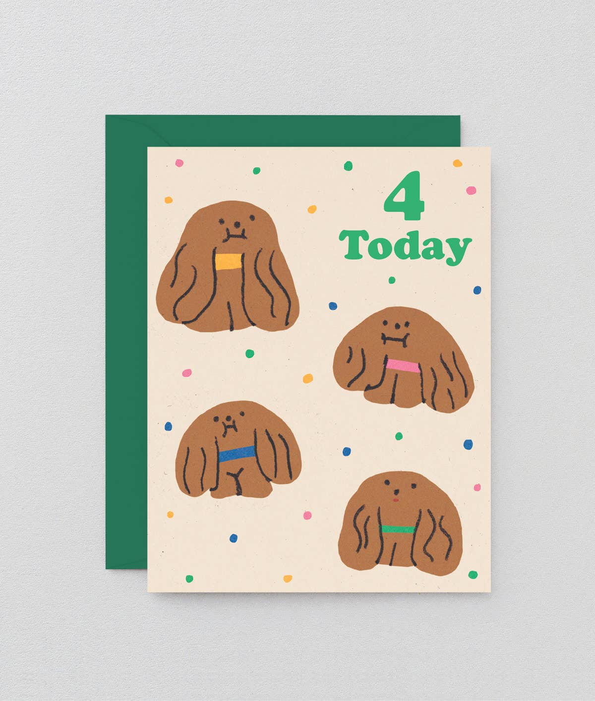4 Today 4th Birthday Greeting Card - bubblegum market