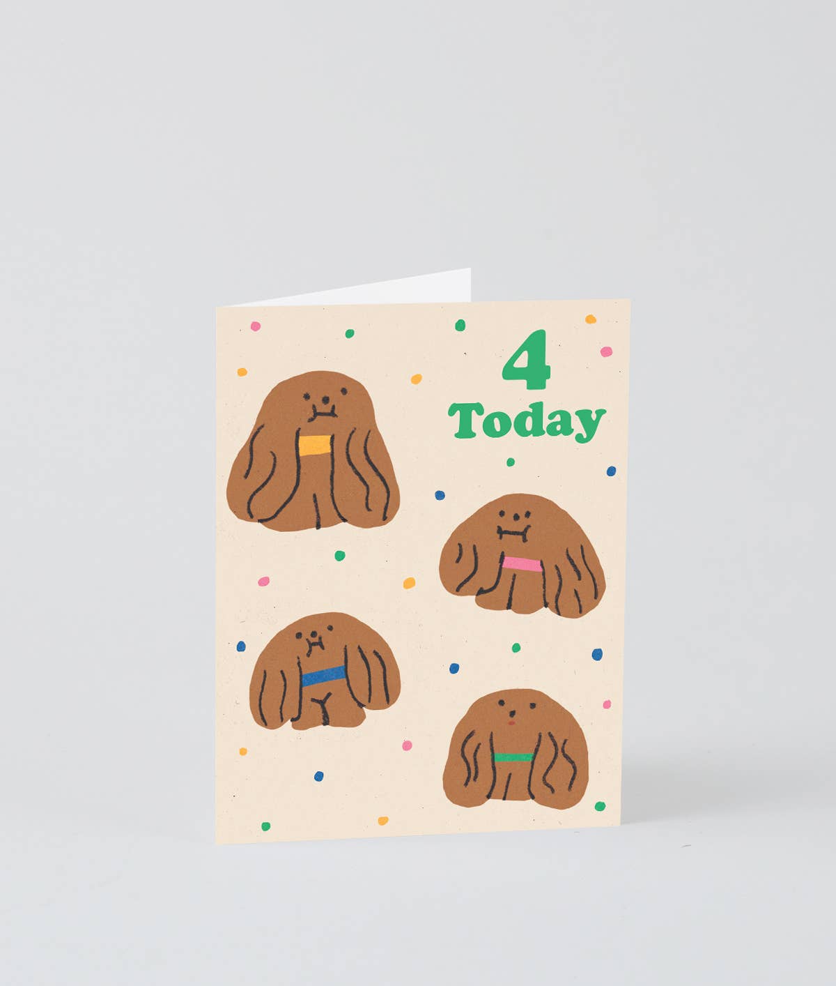 4 Today 4th Birthday Greeting Card - bubblegum market