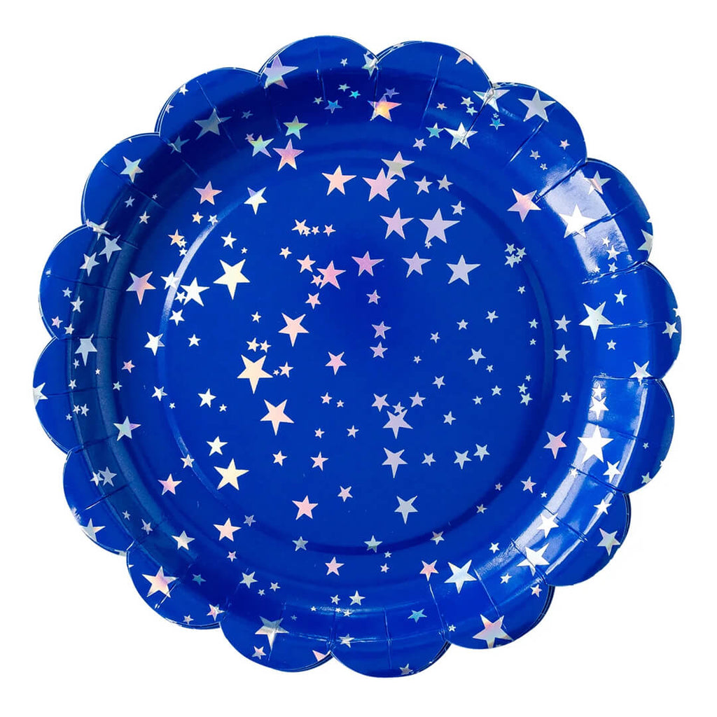 4th-of-july-party-memorial-day-bbq-blue-star-sparklers-scalloped-paper-plates
